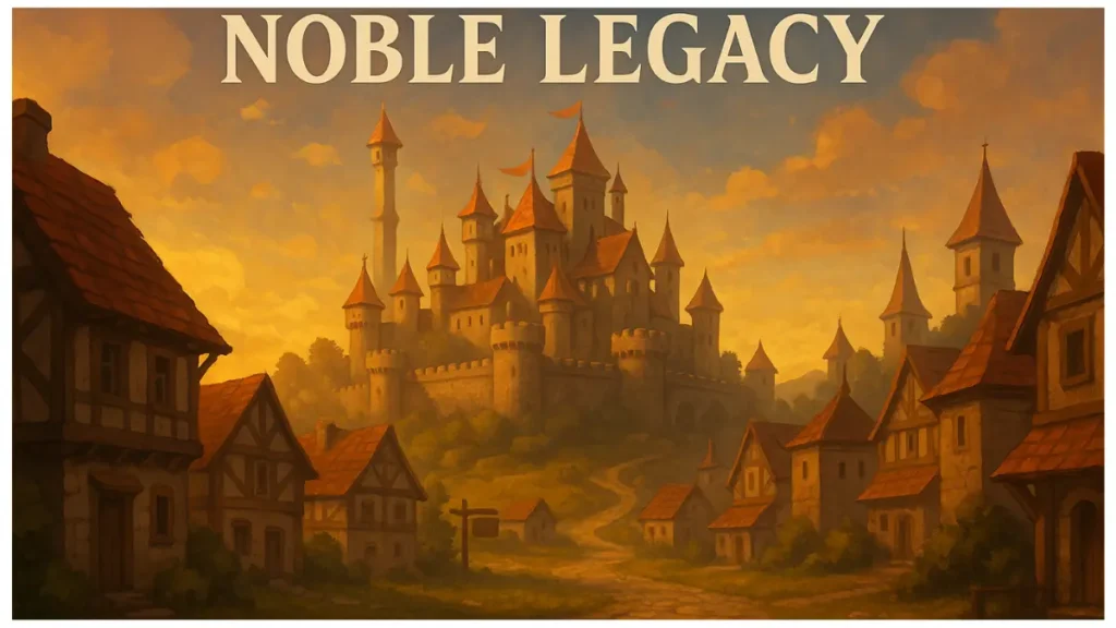 Noble Legacy 2025 Medieval City Building – stunning castle and village artwork at sunset.