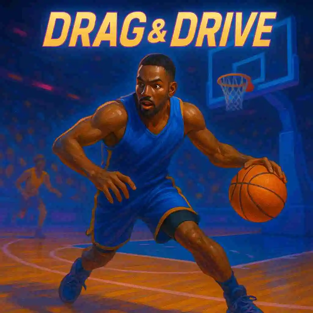 Drag and Drive basketball-inspired racing game artwork – high-speed sports action without wheelchair gameplay