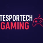 Etesportech gaming logo with red joystick design