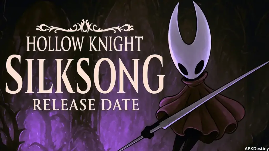 Hollow Knight Silksong release date art showing Hornet with weapon