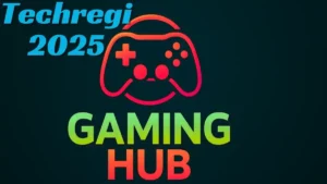 Techregi APK 2025 gaming hub glowing logo