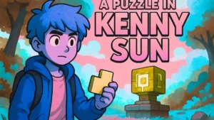 Ball x pit the kenny sun story hero holding a golden puzzle piece