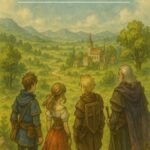 Original character artwork designed for Octopath Traveler Zero, featuring a hero in traditional RPG attire standing in an ancient ruins-themed background.