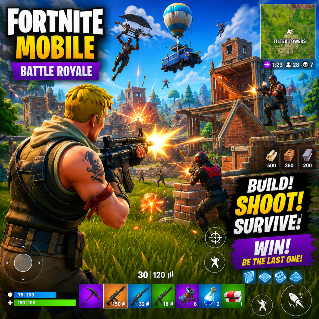 aimbot for Fortnite mobile is build shoot survive game is amazing battle royale